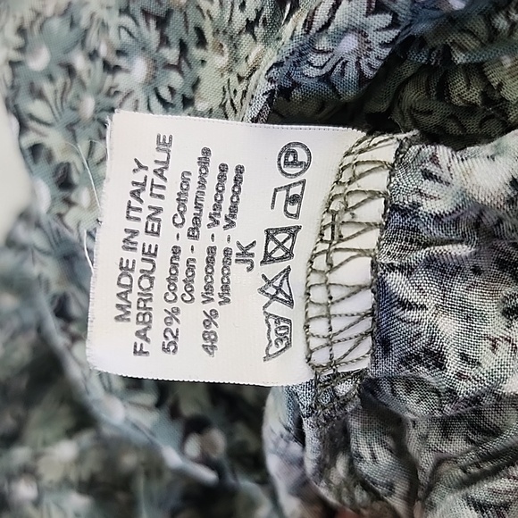 Brandy Melville green micro floral print crop top spaghetti straps One Size - Picture 4 of 5